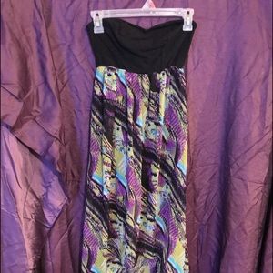 Strapless high-low dress